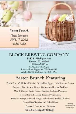 Easter is 3 days away!! Call to secure your reservations today!